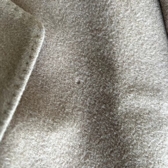 Woolmark Pure New Wool PeaCoat Men 42 R Length 45 Tan England Trench VTG 90s Y2K - Picture 9 of 16